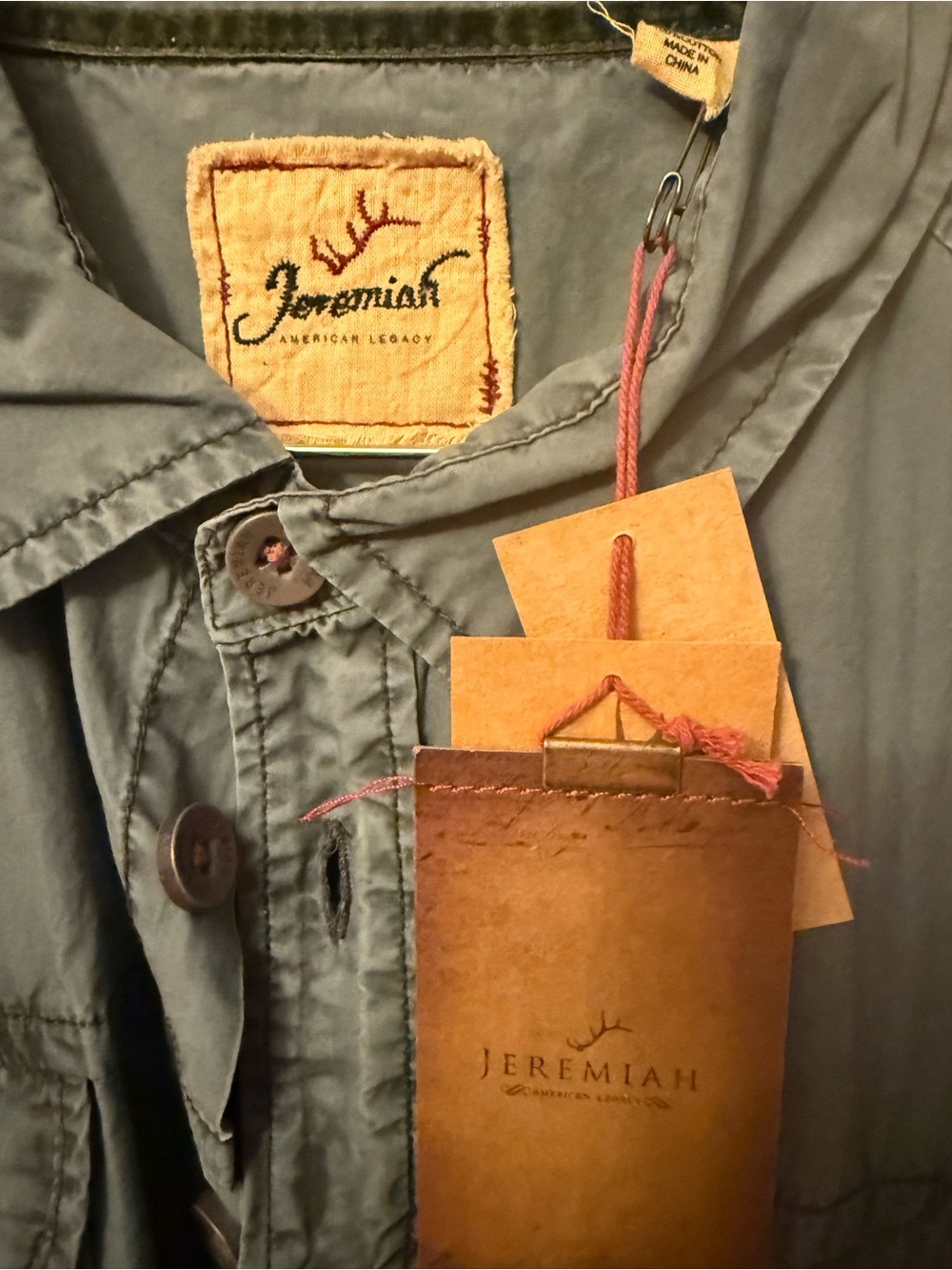 Jeremiah Olive Green Button Front Shirt